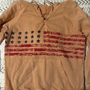 Easel  Hoodie with American Flag Design size small